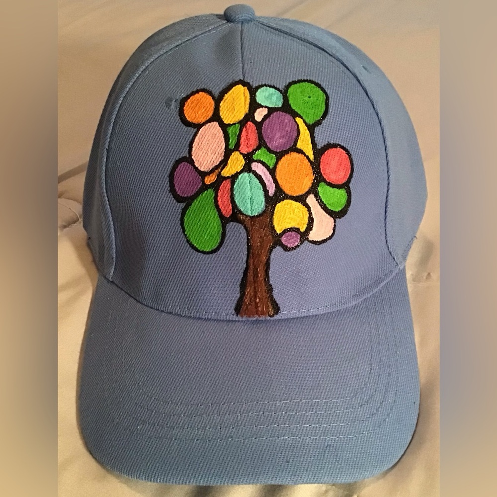 Happy Little Tree - Hand-Painted Baseball Hat